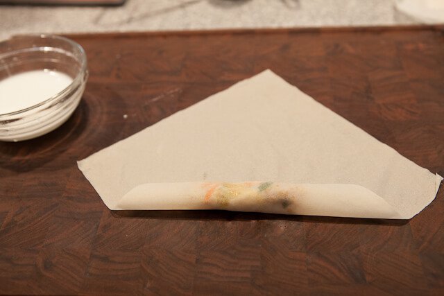 Chinese Spring Rolls with Chicken Recipe - Roll wrapper tightly