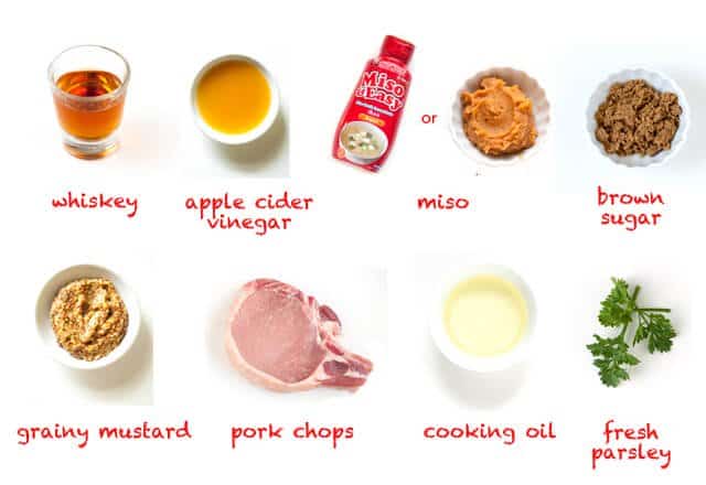 Whiskey Miso Pork Chops Ingredients