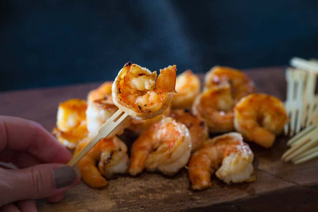 Miso Butter Shrimp on toothpick