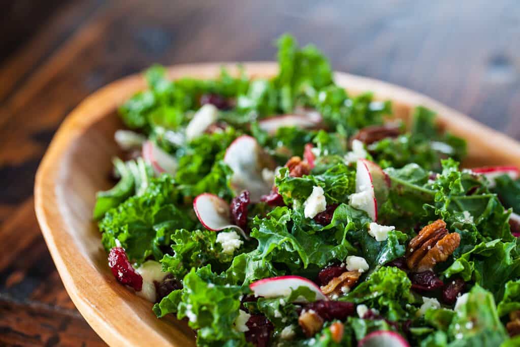 Kale Salad with Cherries and Pecans