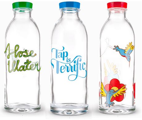 Giveaway: 3 Glass Water Bottles from Faucet Face