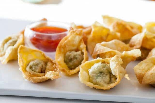 Chinese Fried Wontons on table