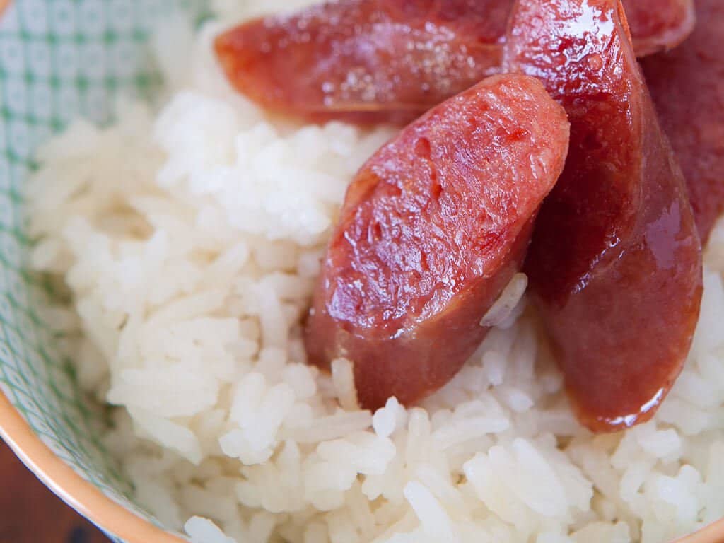 Chinese Sausage Rice Cooker Rice (Lap Cheong Fan) - The Woks of Life