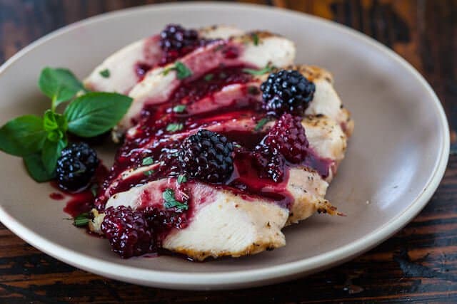 Grilled Chicken with Blackberry Sweet and Sour Sauce