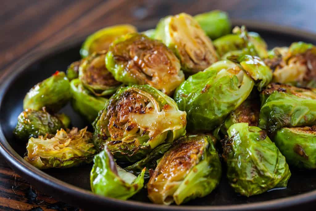 Roasted Brussels Sprouts with Sweet Chili Sauce • Steamy ...