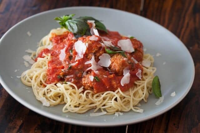 Spaghetti with Turkey Tofu Meatballs Recipe