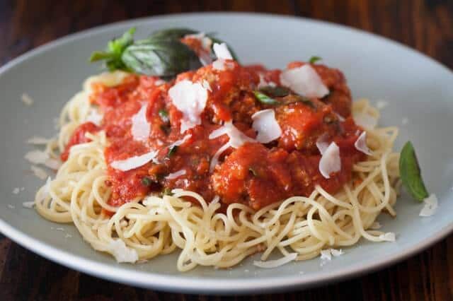 Spaghetti with Turkey Tofu Meatballs Recipe