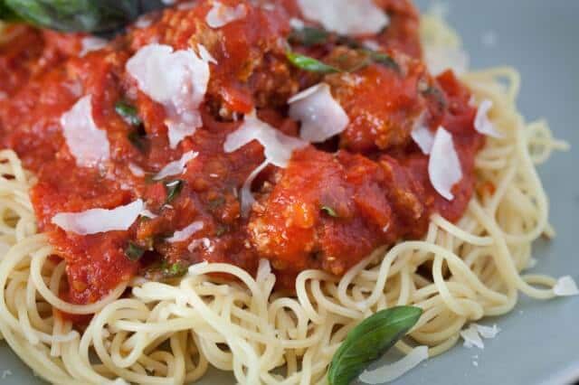 Spaghetti with Turkey Tofu Meatballs Recipe