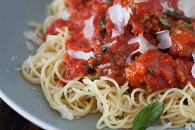 Healthy Spaghetti and Meatballs: 2 Secret Ingredients • Steamy Kitchen ...