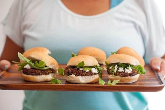 tray of Indian Spiced Black Bean and Tofu Burgers