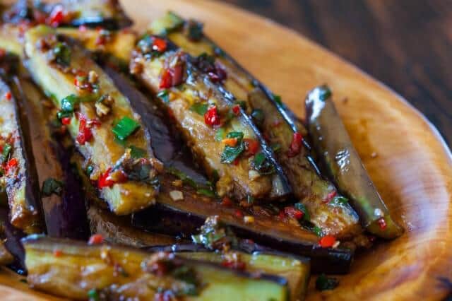 Chinese Eggplant Recipe with Spicy Garlic Sauce