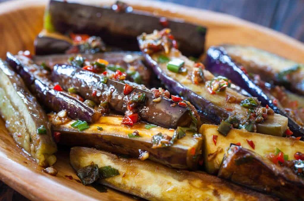 Chinese Eggplant Recipe with Spicy Garlic Sauce