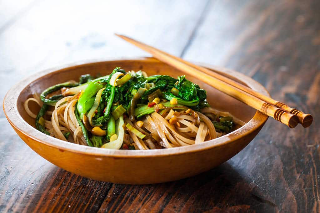 Satay Noodles and Greens • Steamy Kitchen Recipes Giveaways