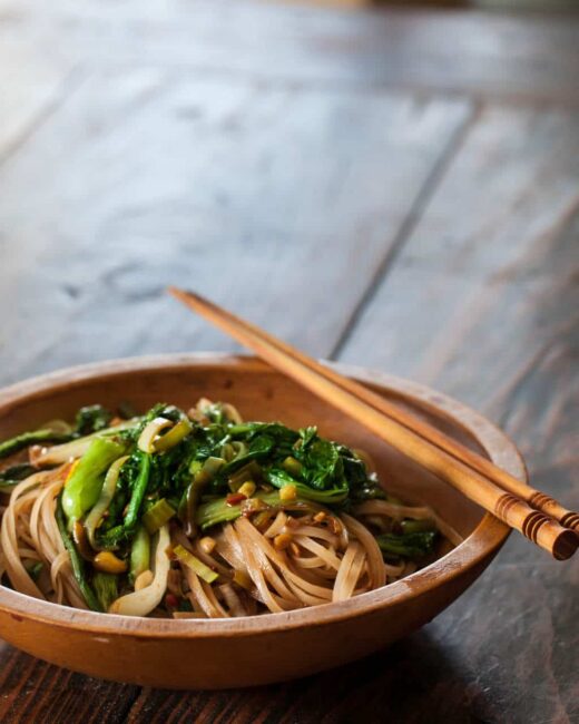 Satay Noodles and Greens • Steamy Kitchen Recipes Giveaways