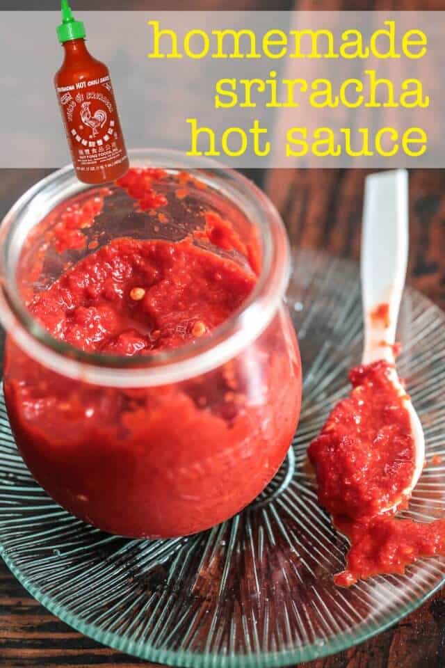 aged sriracha hot sauce  in glass jar