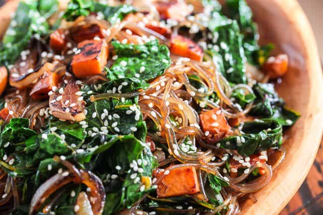 Korean Japchae Noodles Recipe Vegetarian