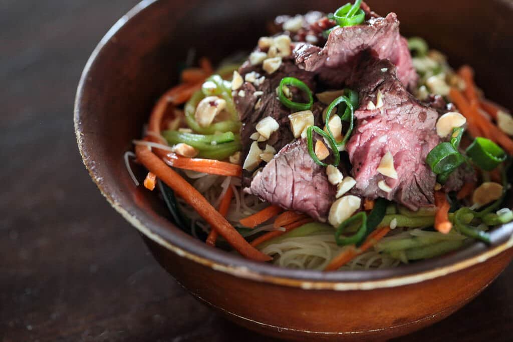 Asian Rice Noodle Salad with Steak Recipe