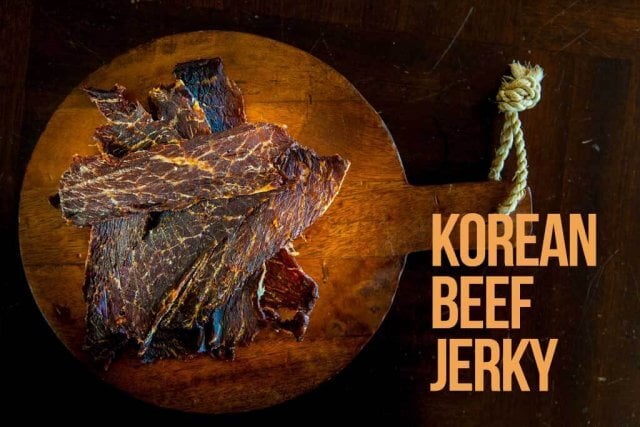 top down shot of Korean Beef Jerky 