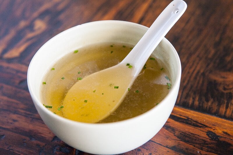 Shortcut to clean, clear homemade broth