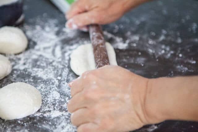 rolling folded dough