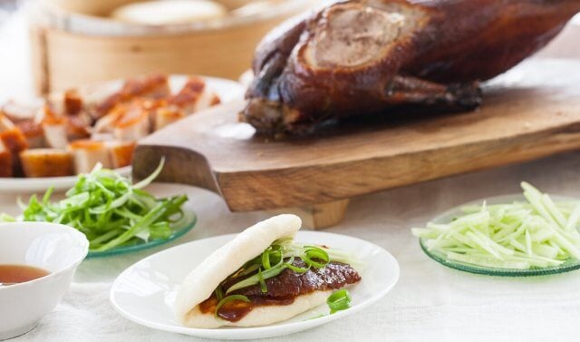 table with steamed buns 