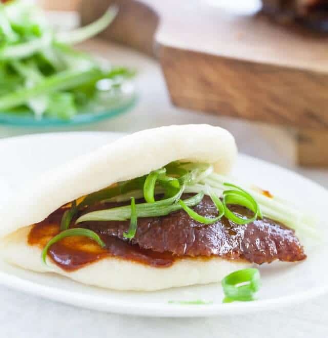 chinese steamed buns with duck filling