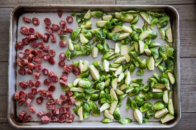 Roasted Brussels Sprouts Chinese Sausage Recipe