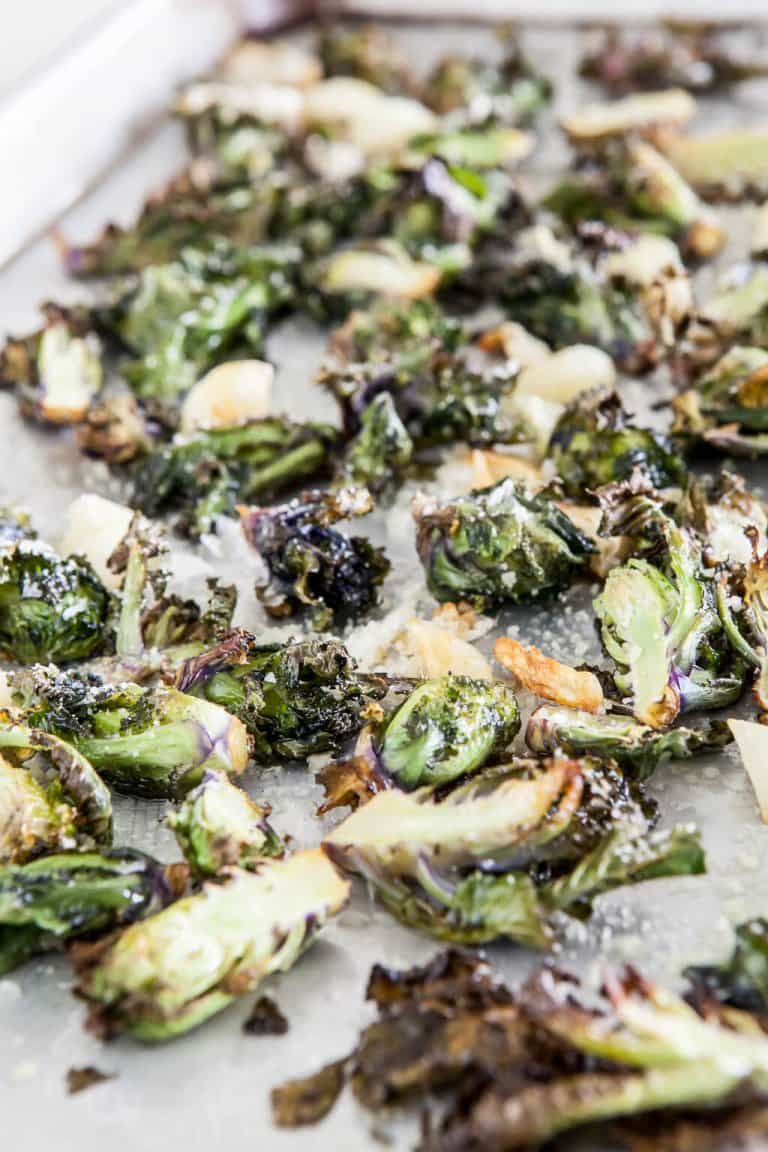 Kale Sprouts with Roasted Garlic and Parmesan • Steamy Kitchen Recipes
