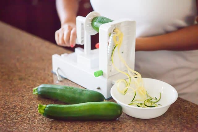 spiralizing zucchini