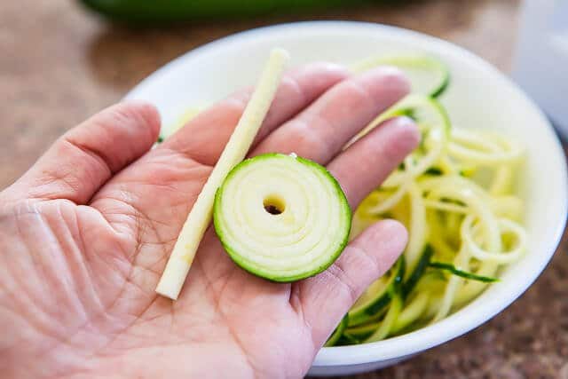 zucchini noodles recipe - what's left of zucchini