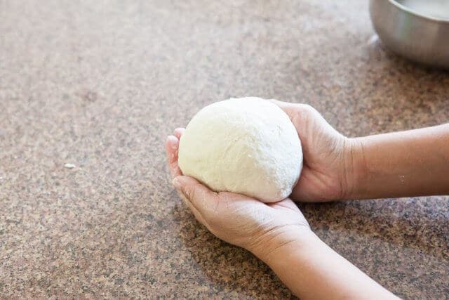 ball of dough for potsticker dumpling wrappers