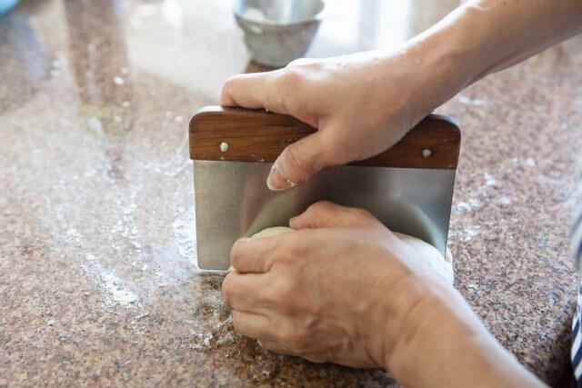 chopping dough