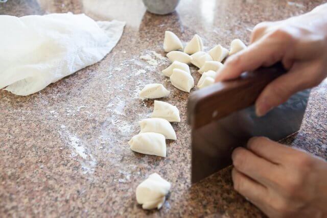 chopped dough