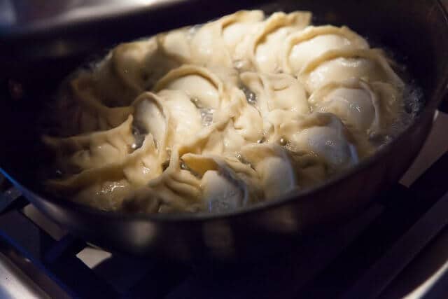 dumplings simmering