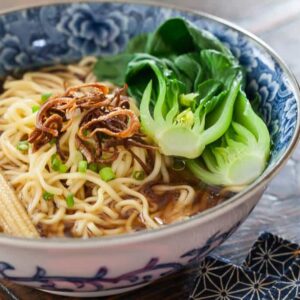 Noodle Soup with Baby Bok Choy and Crispy Shallots Recipe