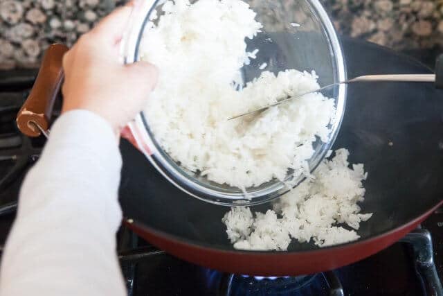 chicken fried rice recipe - add rice