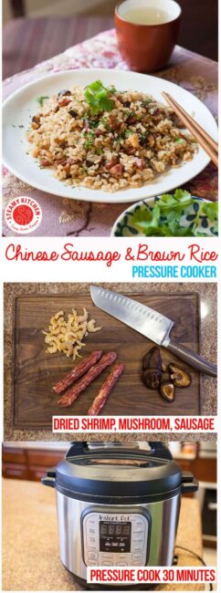 Pressure Cooker Chinese Sausage with Brown Rice • Steamy Kitchen ...