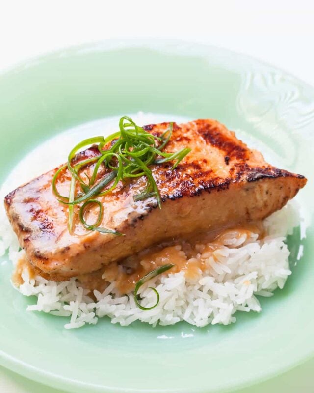 miso salmon recipe on rice