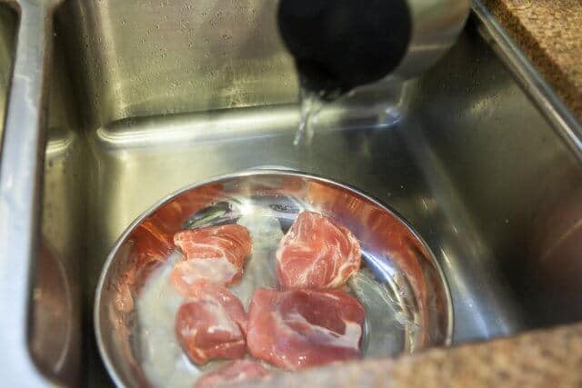 water on pork