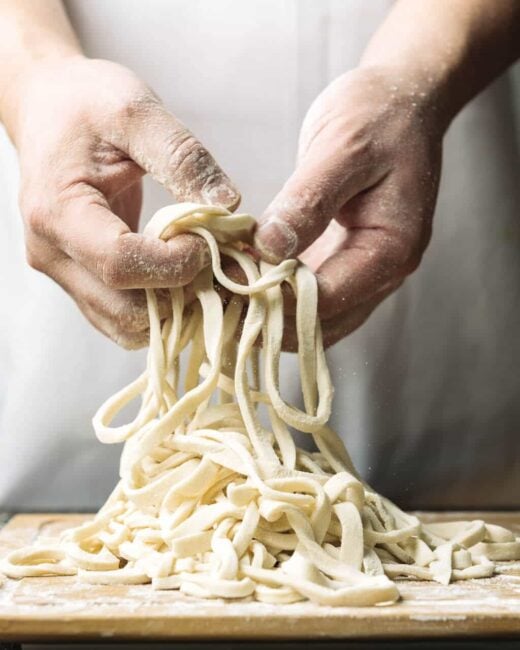 making noodles by hand