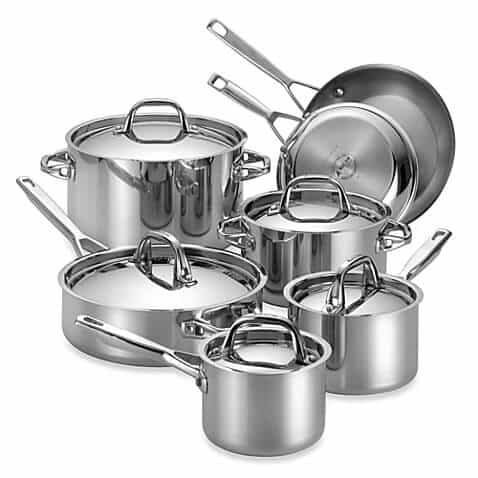 Anolon 2-Quart Tri-Ply Clad Stainless Steel Covered Saucepan 