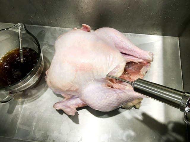 deep fried turkey without oil - inject turkey