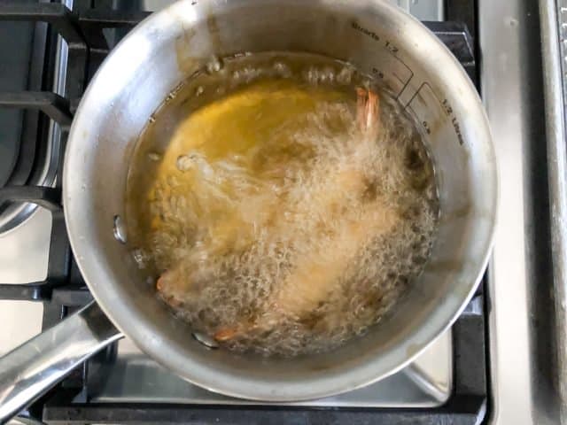 shrimp in fryer