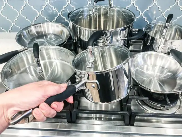 Anolon 30822 Triply Clad Stainless Steel Cookware Pots and Pans Set, 12  Piece