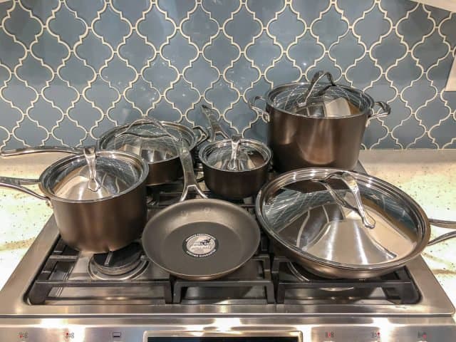 Copper Luxe Hard-Anodized Nonstick Cookware Set, 3-Piece, Onyx