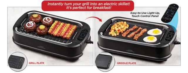 Smokeless Indoor Grill & Air Fryer Raclette Grill with Smoke