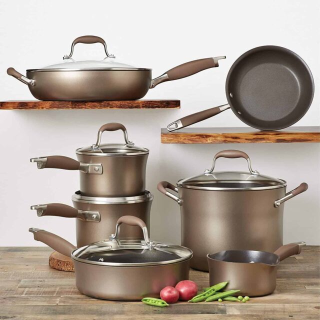 Anolon Advanced Bronze Hard-Anodized Nonstick Cookware Set Review &  Giveaway • Steamy Kitchen Recipes Giveaways