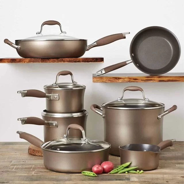 Anolon Advanced Bronze Hard-Anodized Nonstick Cookware Set Review &  Giveaway • Steamy Kitchen Recipes Giveaways