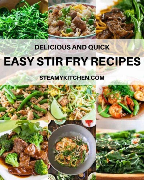 Collage of easy stir fry recipes