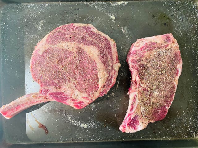 season steaks with salt and pepper